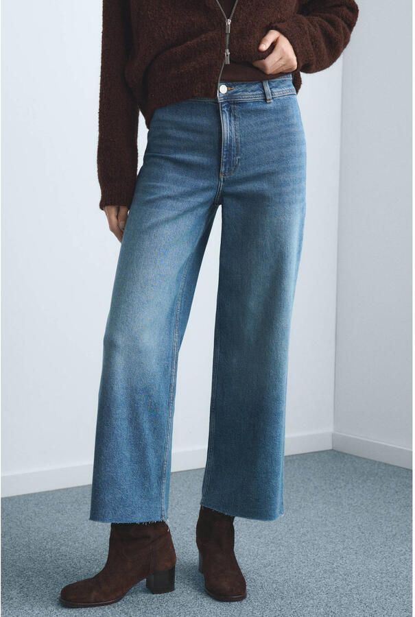 Mango high waist baggy jeans medium blue denim