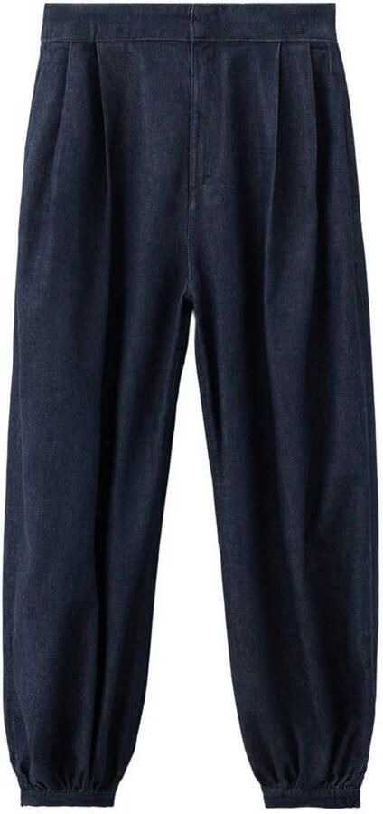 Mango high waist barrel fit jeans dark blue denim