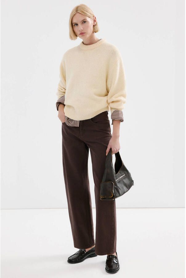 Mango high waist barrel jeans donkerbruin - Foto 2