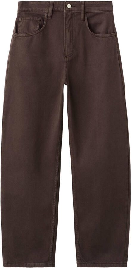Mango high waist barrel jeans donkerbruin - Foto 3