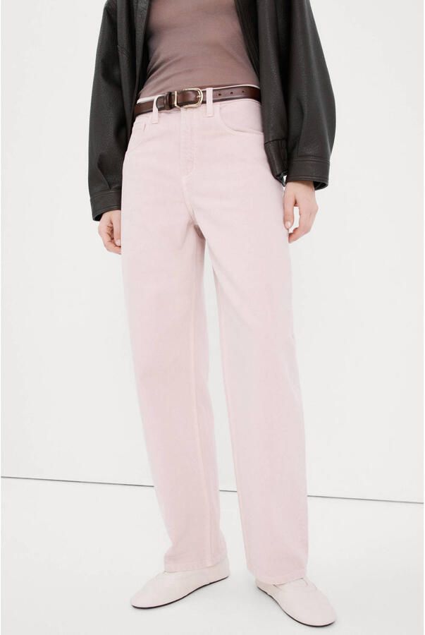 Mango high waist barrel jeans lichtroze