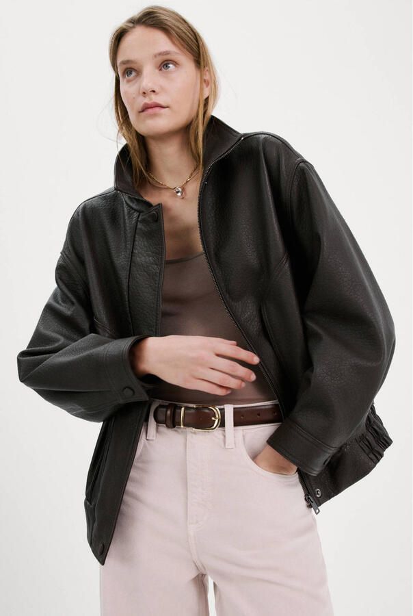 Mango high waist barrel jeans lichtroze - Foto 2