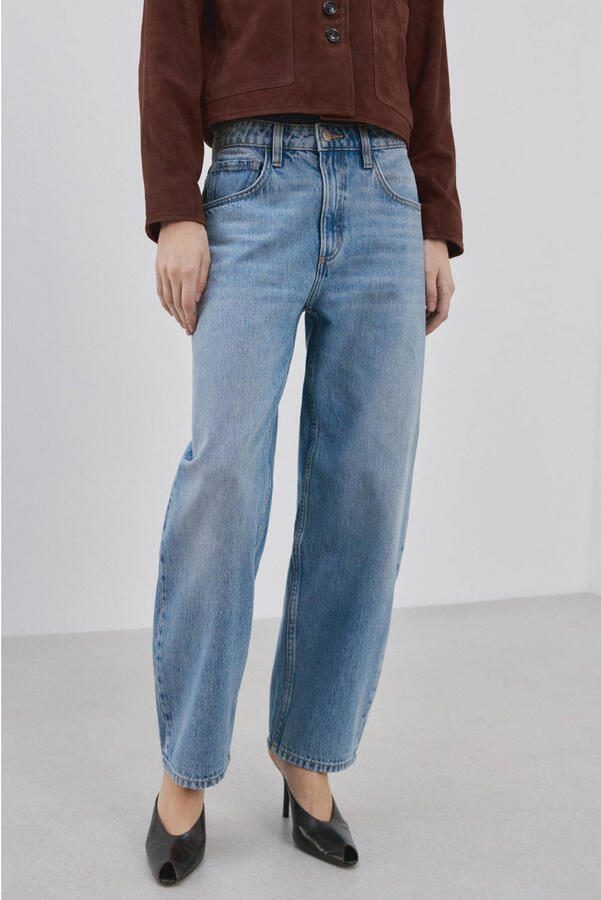 Mango high waist barrel jeans medium blue denim
