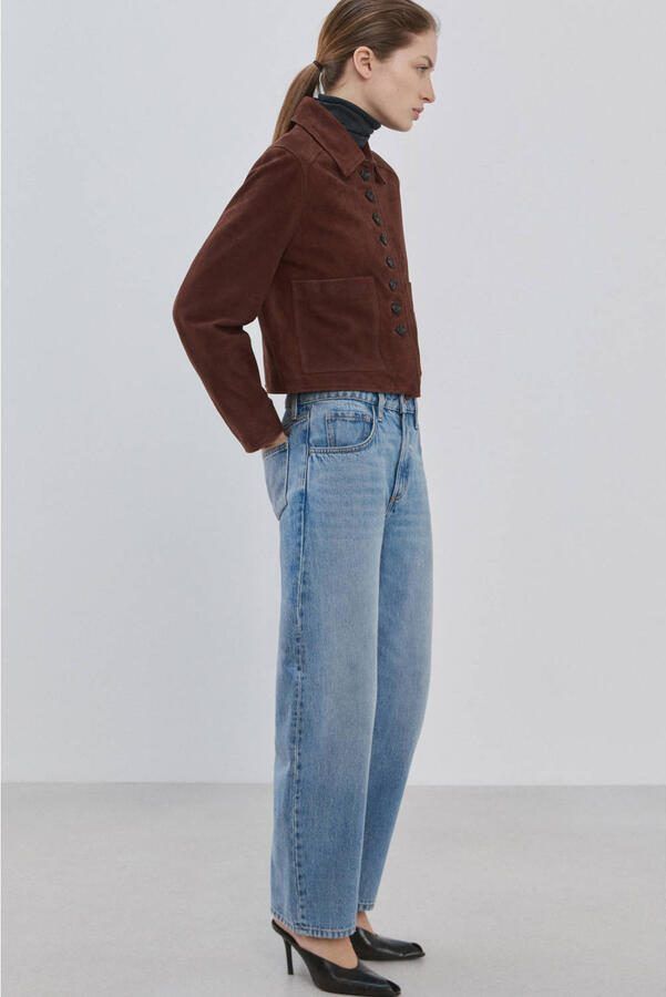 Mango high waist barrel jeans medium blue denim - Foto 3