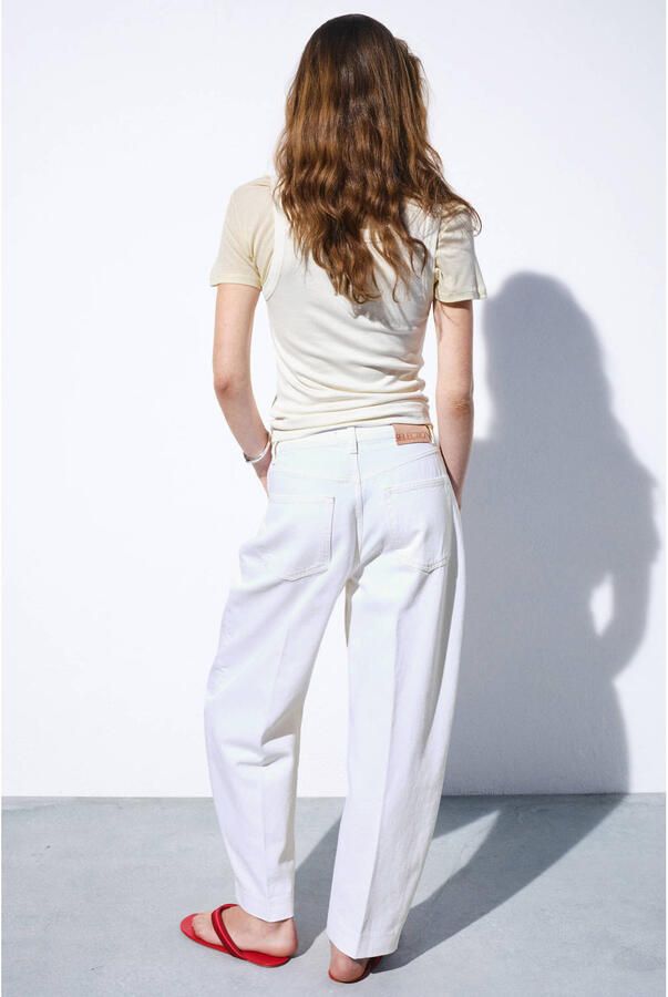Mango high waist barrel jeans wit - Foto 3