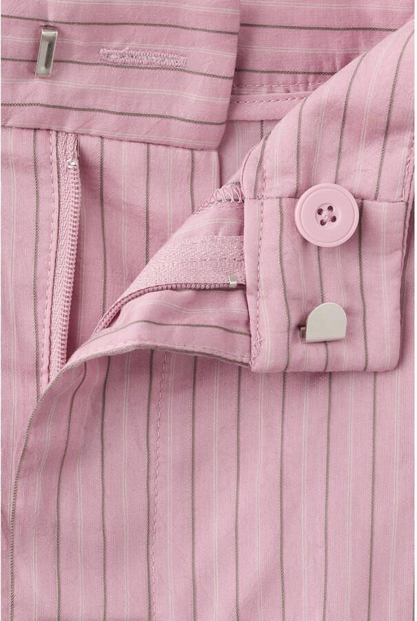 Mango high waist bermuda short met krijtstreep roze - Foto 2