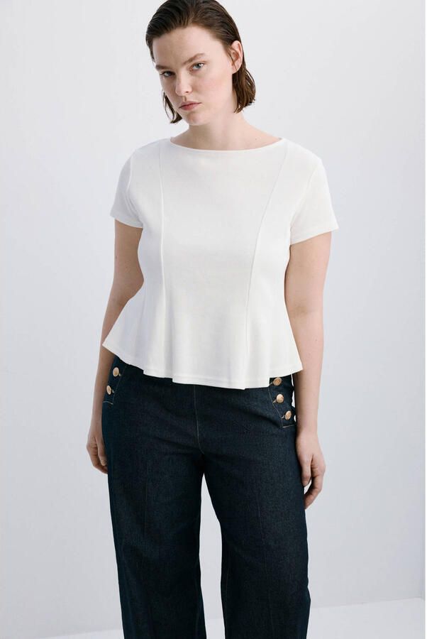 Mango high waist bootcut jeans dark blue denim - Foto 3