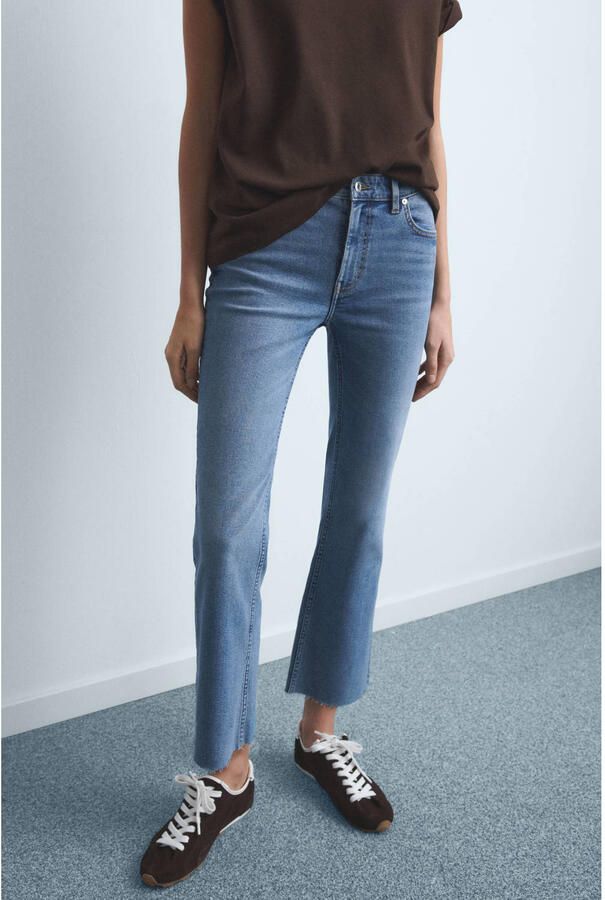Mango high waist bootcut jeans medium blue denim
