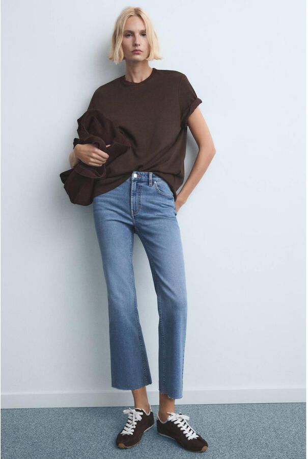 Mango high waist bootcut jeans medium blue denim - Foto 2