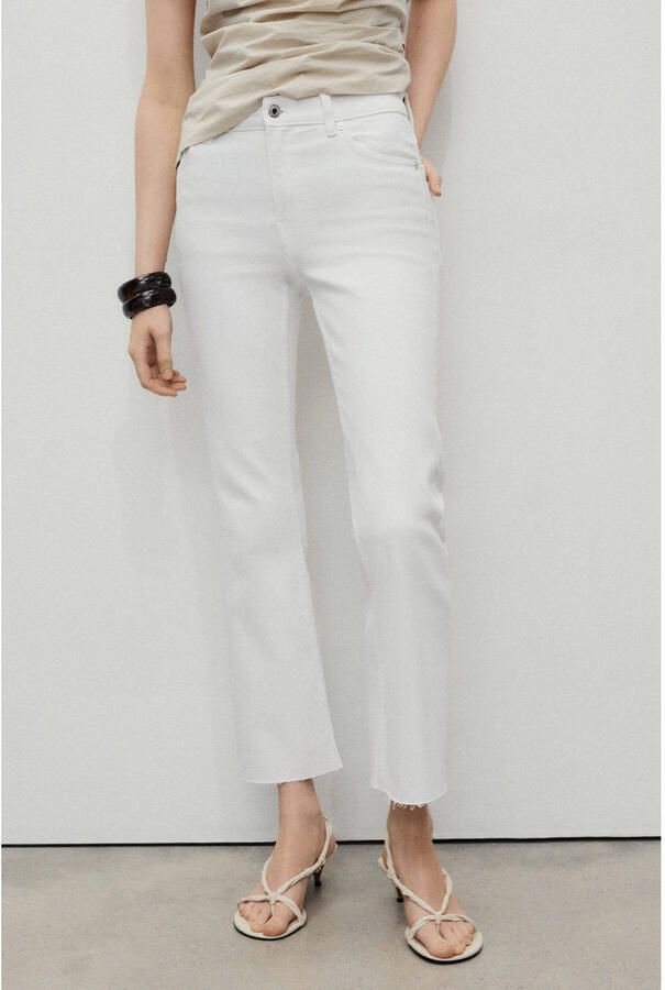 Mango high waist cropped jeans wit