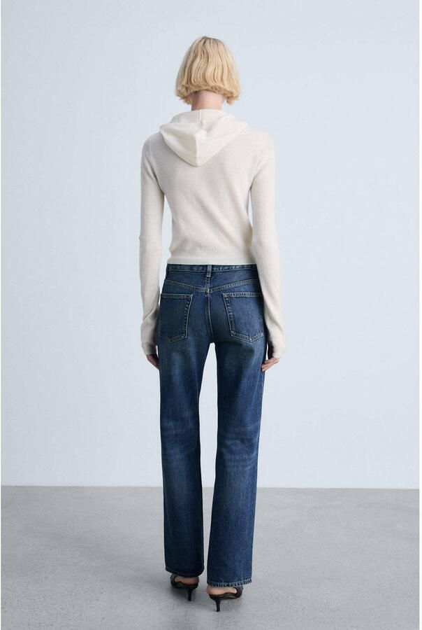Mango high waist dark blue denim