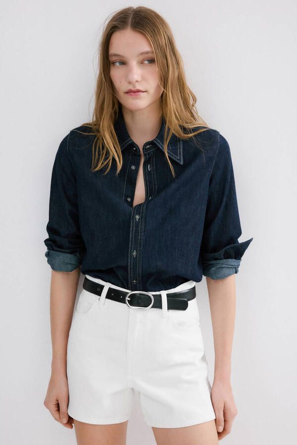 Mango high waist denim short wit