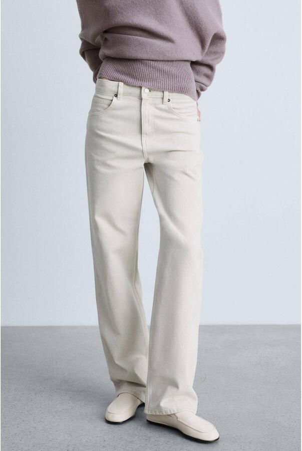 Mango high waist ecru