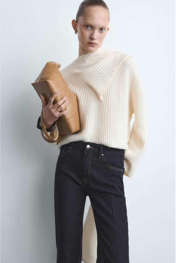 Mango high waist flared jeans dark blue denim - Foto 3