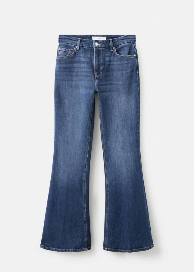 Mango high waist flared jeans dark blue denim - Foto 3