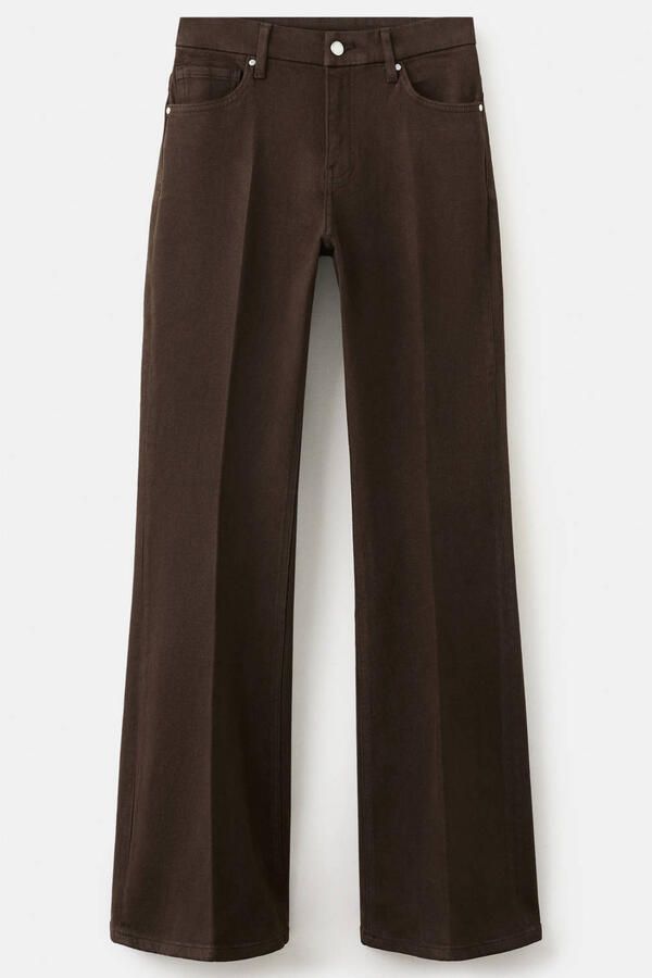 Mango high waist flared jeans donkerbruin - Foto 3
