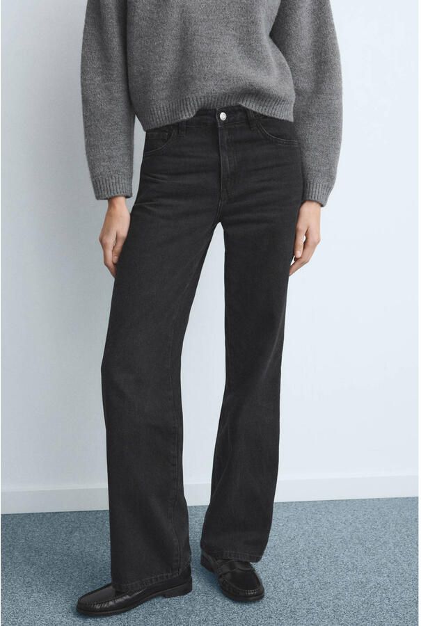 Mango high waist flared jeans grey denim