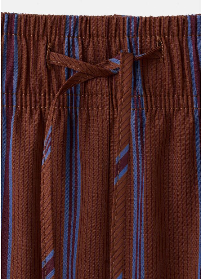 Mango high waist gestreepte cargobroek roodbruin