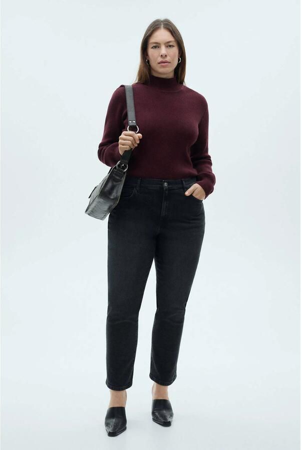Mango high waist grey denim