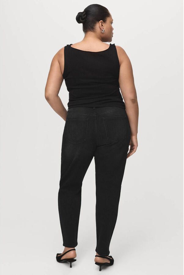 Mango high waist mom jeans black denim - Foto 2