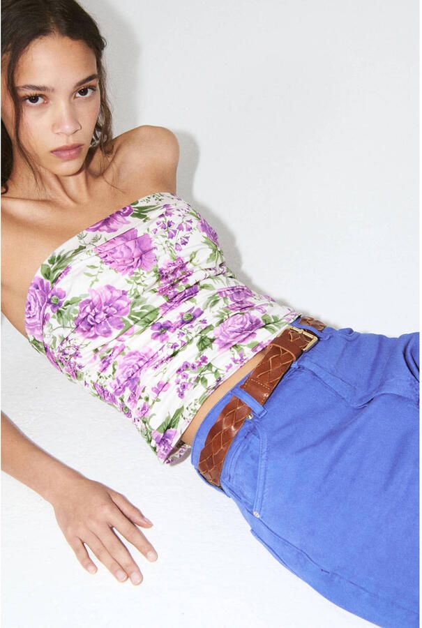 Mango high waist mom jeans blauw - Foto 2