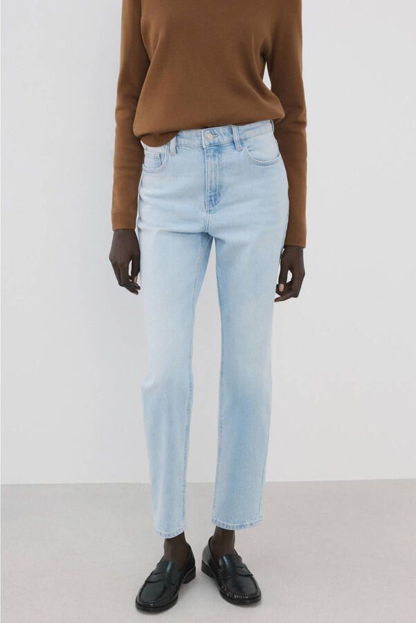 Mango high waist mom jeans light blue denim