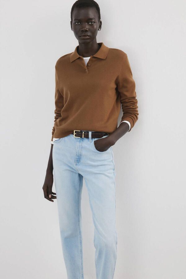 Mango high waist mom jeans light blue denim - Foto 2