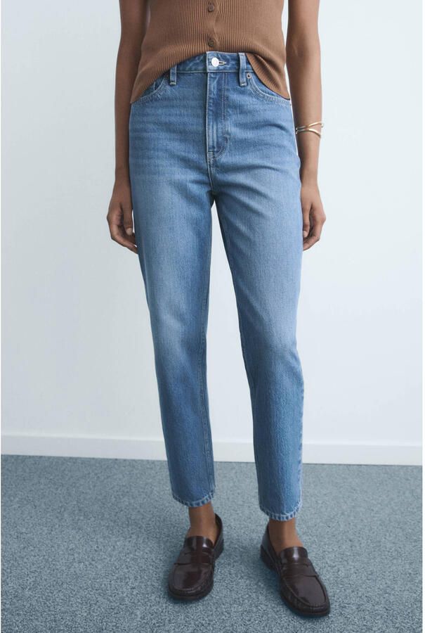 Mango high waist mom jeans light blue denim
