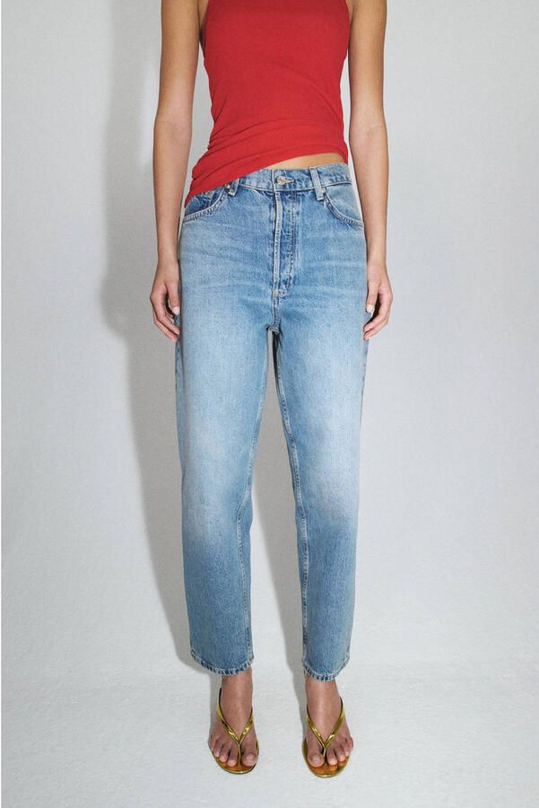 Mango high waist mom jeans medium blue denim