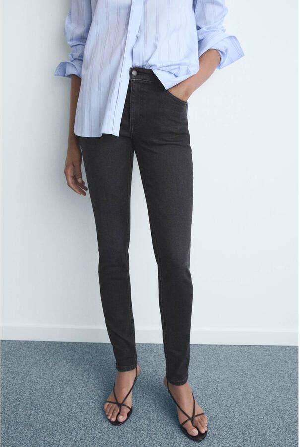 Mango high waist skinny jeans grey denim