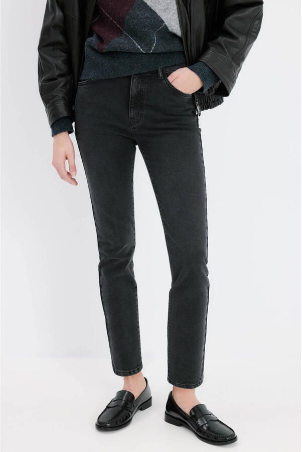 Mango high waist skinny jeans grey denim