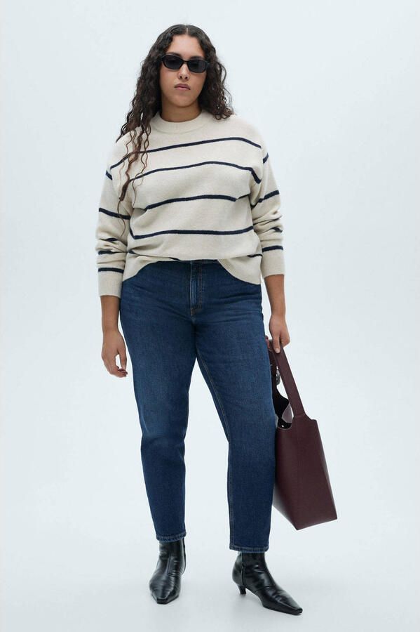 Mango high waist slim fit jeans dark blue denim