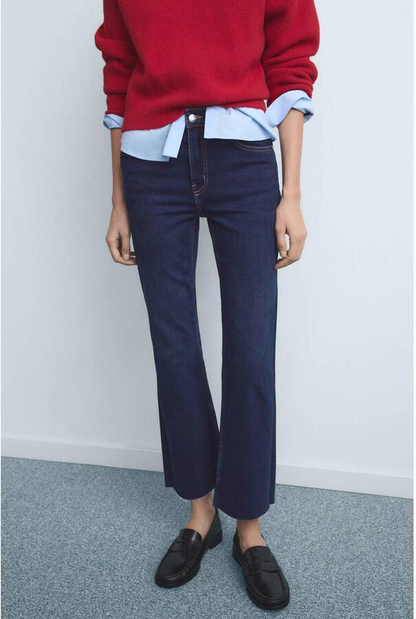Mango high waist slim fit jeans dark blue denim