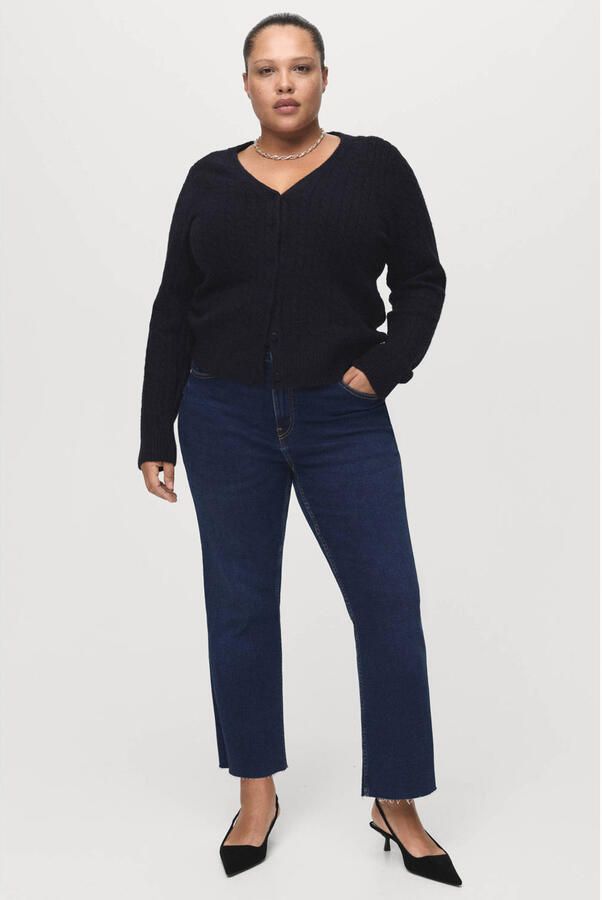 Mango high waist slim fit jeans dark blue denim - Foto 2