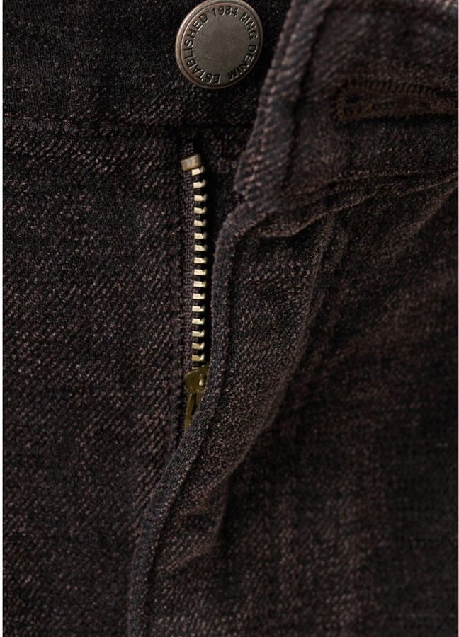Mango high waist straight leg broek donkerbruin - Foto 3