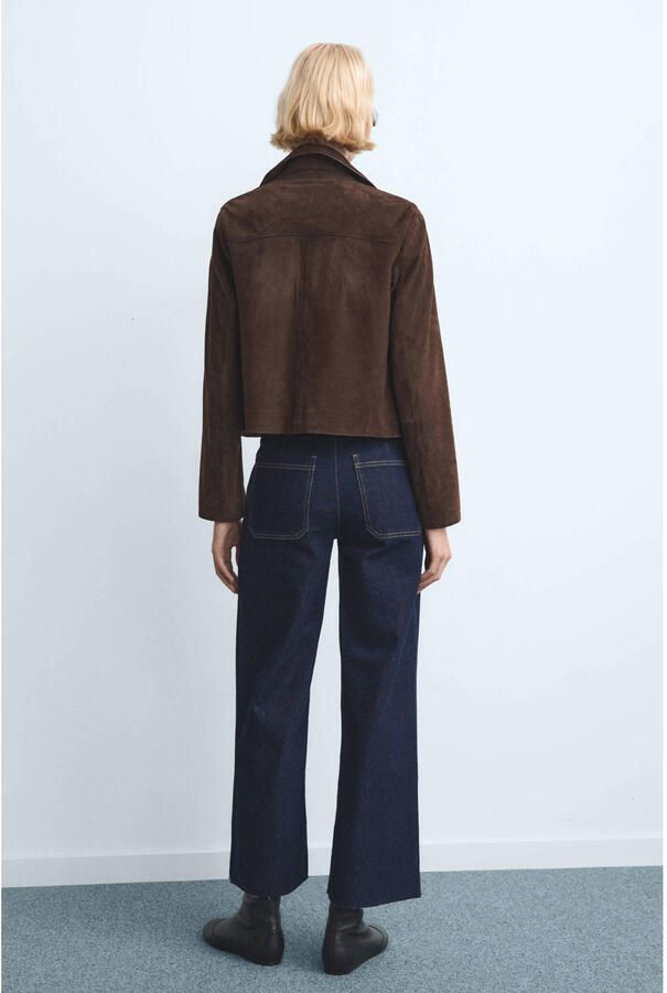 Mango high waist straight leg jeans dark blue denim - Foto 3