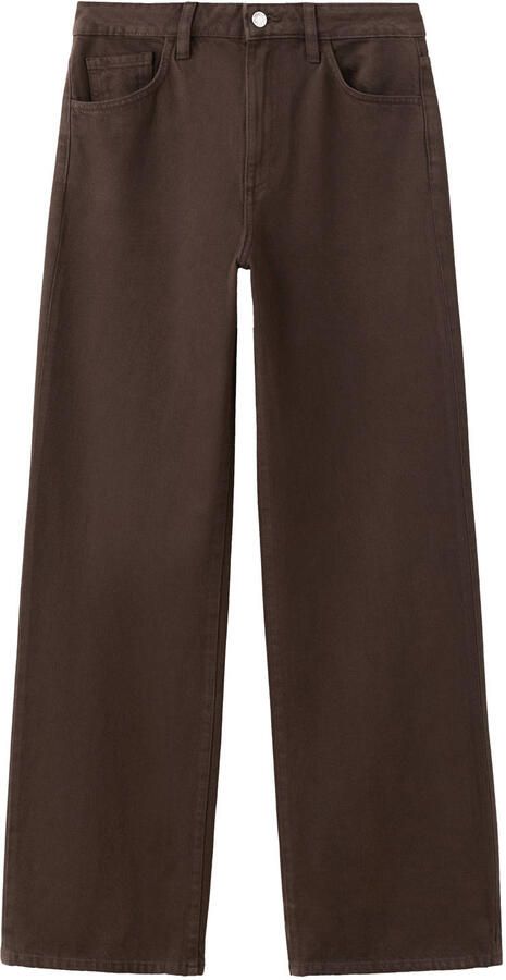 Mango high waist straight leg jeans donkerbruin - Foto 3