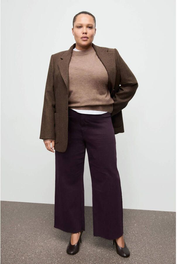 Mango high waist straight leg jeans donkerrood - Foto 2