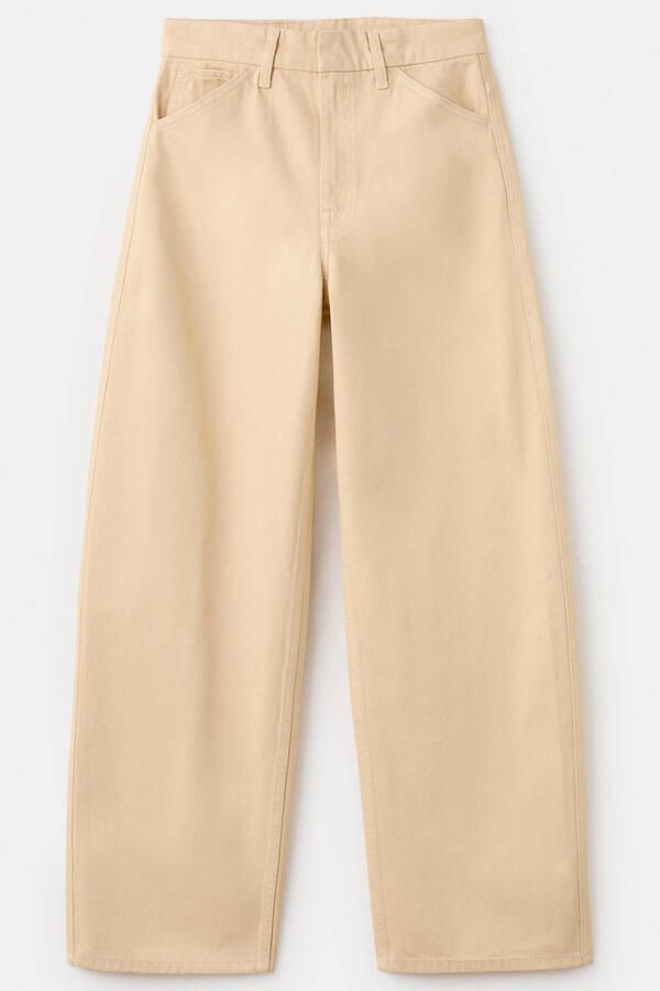 Mango high waist straight leg jeans zand - Foto 3