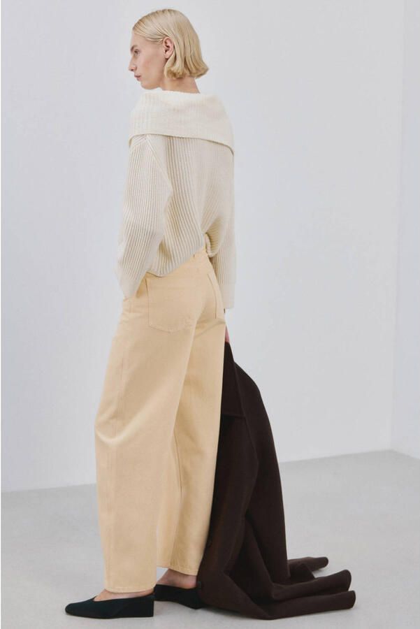 Mango high waist straight leg jeans zand - Foto 2