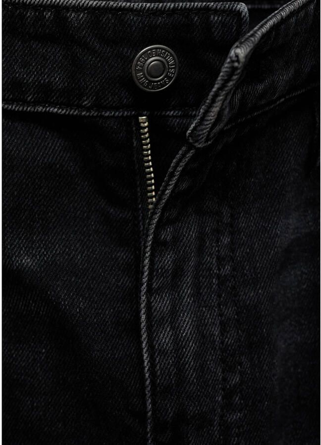 Mango high waist wide leg jeans black denim