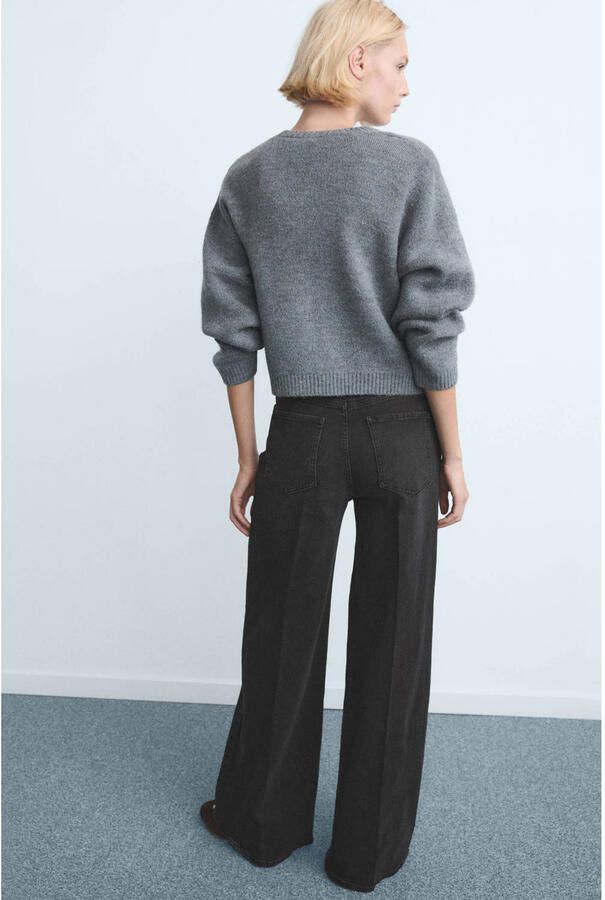 Mango high waist wide leg jeans black denim - Foto 3
