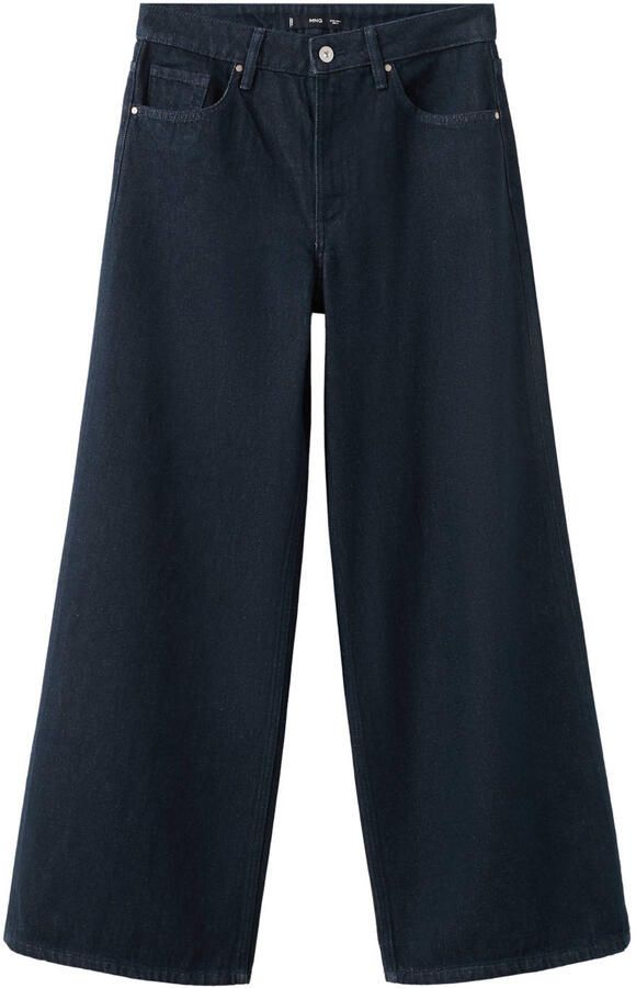Mango high waist wide leg jeans dark blue denim - Foto 2