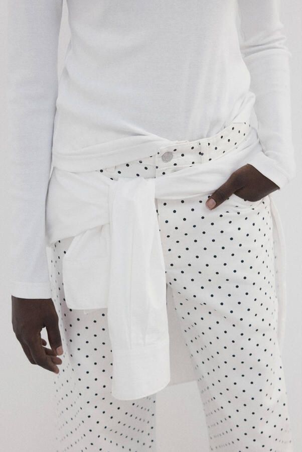 Mango high waist wide leg jeans ecru - Foto 2