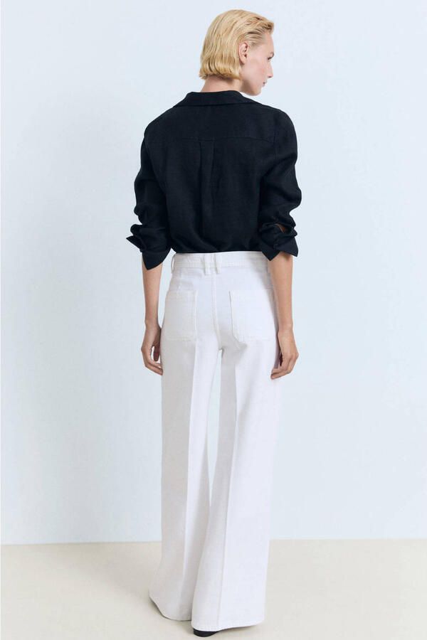 Mango high waist wide leg jeans wit - Foto 3