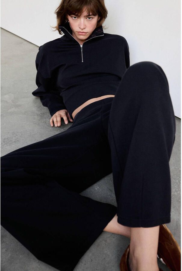 Mango straight leg broek donkerblauw - Foto 2