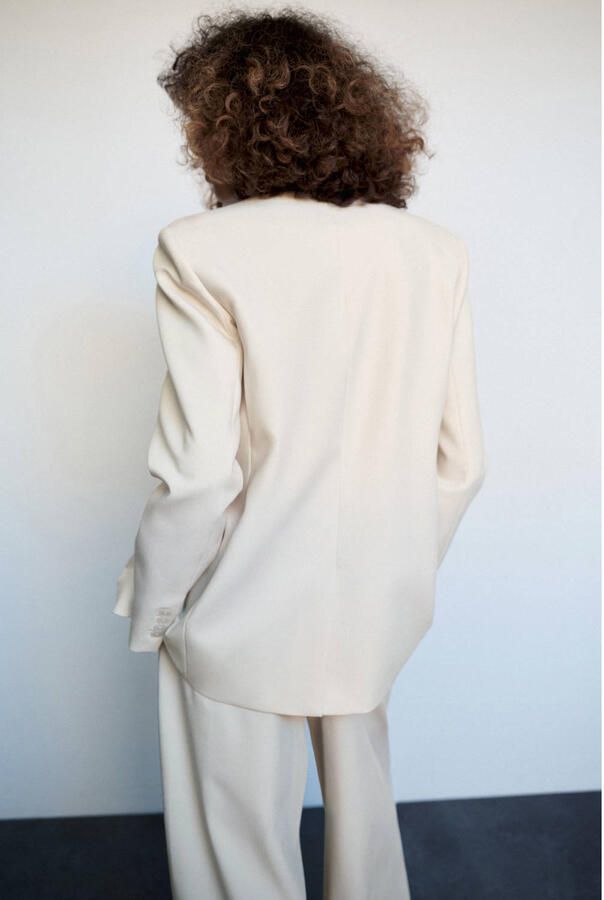 Mango getailleerde blazer ecru - Foto 2