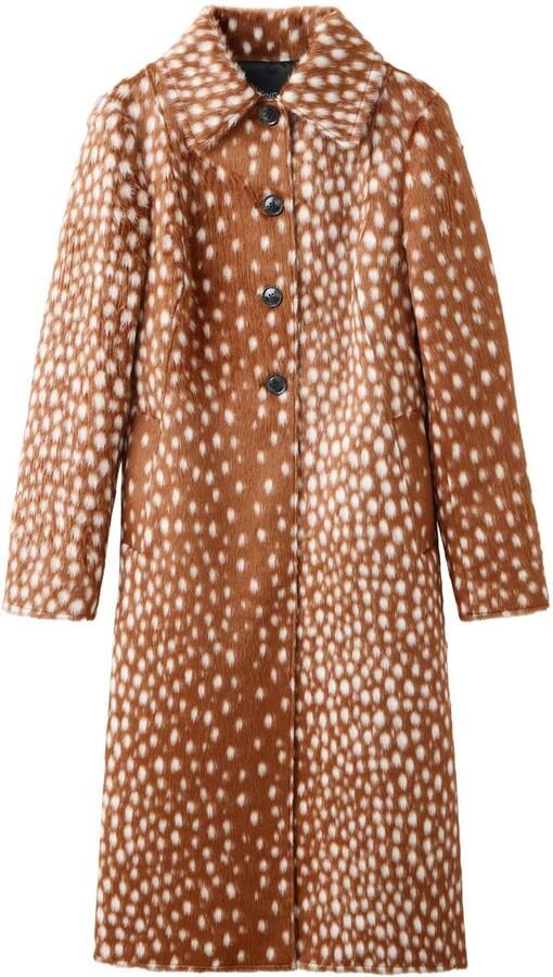 Mango imitatiebont faux fur jas met dierenprint bruin