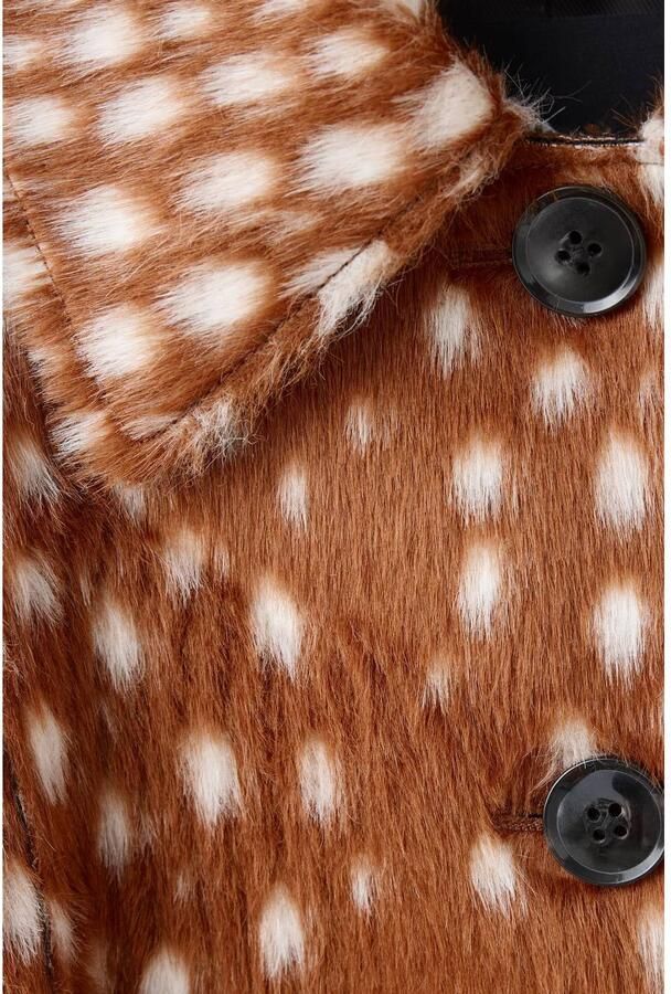 Mango imitatiebont faux fur jas met dierenprint bruin - Foto 2