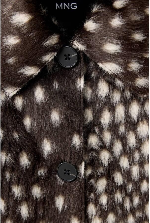 Mango imitatiebont faux fur jas met dierenprint donkerbruin - Foto 2